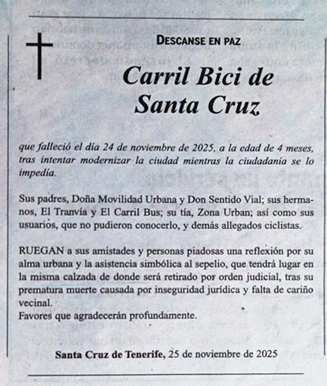 La casa donde no se come ni se bebe 1 Descanse en paz el carril bici.